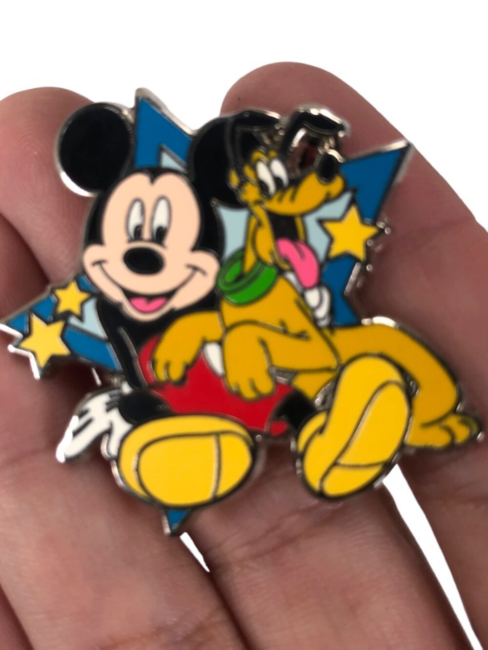 Disney Lapel Pin 2015 Trading Starter Mickey & Pluto Stars Dog Disney Disneyland